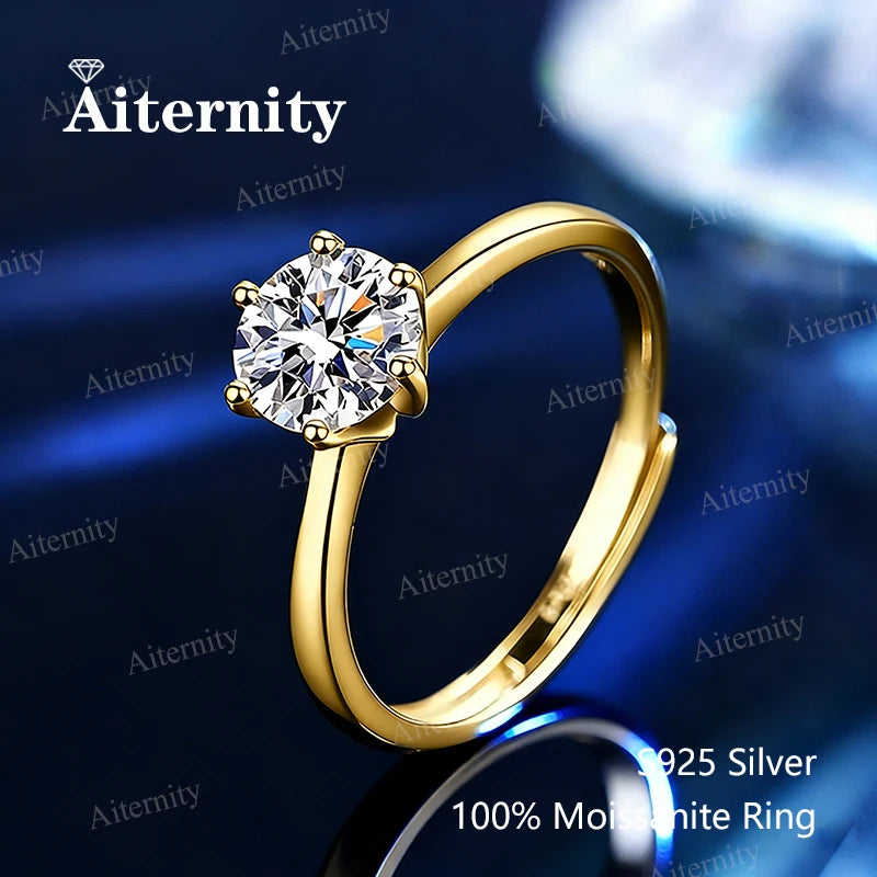 Anillo de moissanita 925