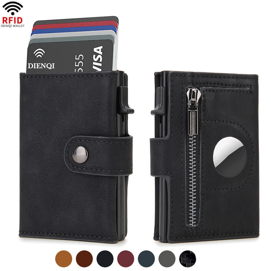 Cartera Premium RFID Slim con AirTag. Lunverox