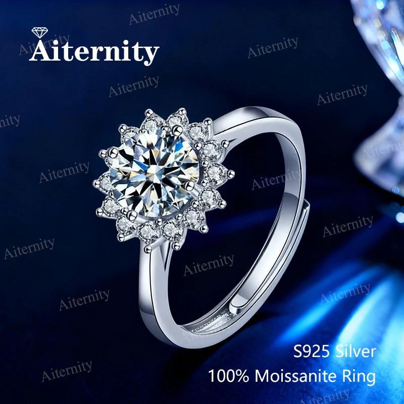 Anillo de moissanita 925