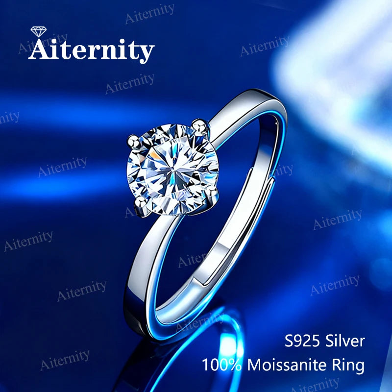 Anillo de moissanita 925