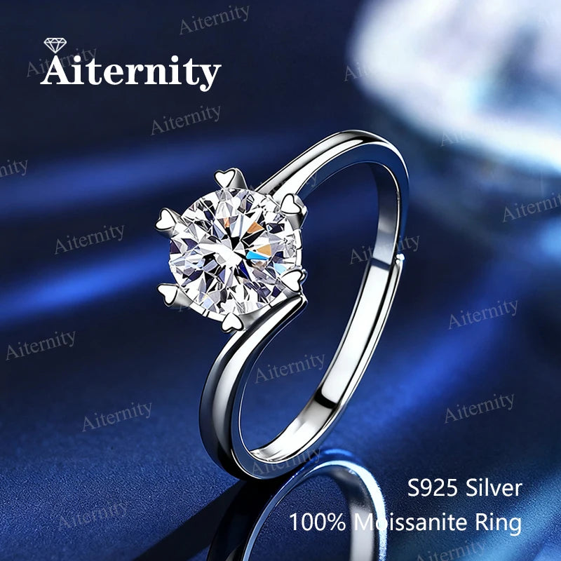 Anillo de moissanita 925
