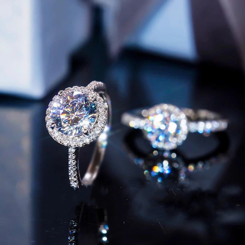 Anillo de moissanita 925