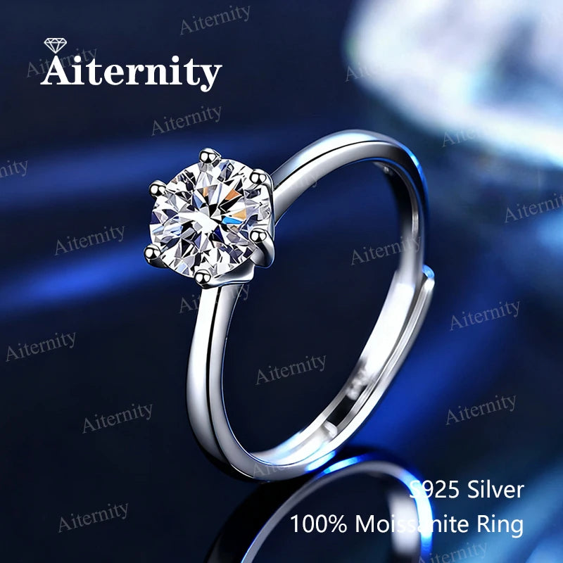 Anillo de moissanita 925